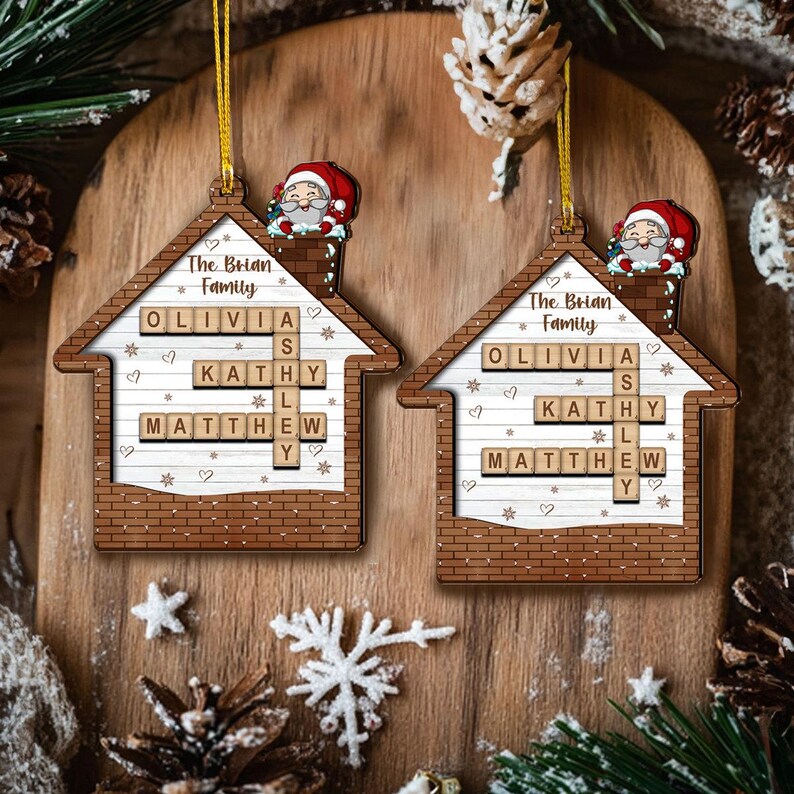 Personalized Family Crossword Ornament 2024, Family Name Crossword