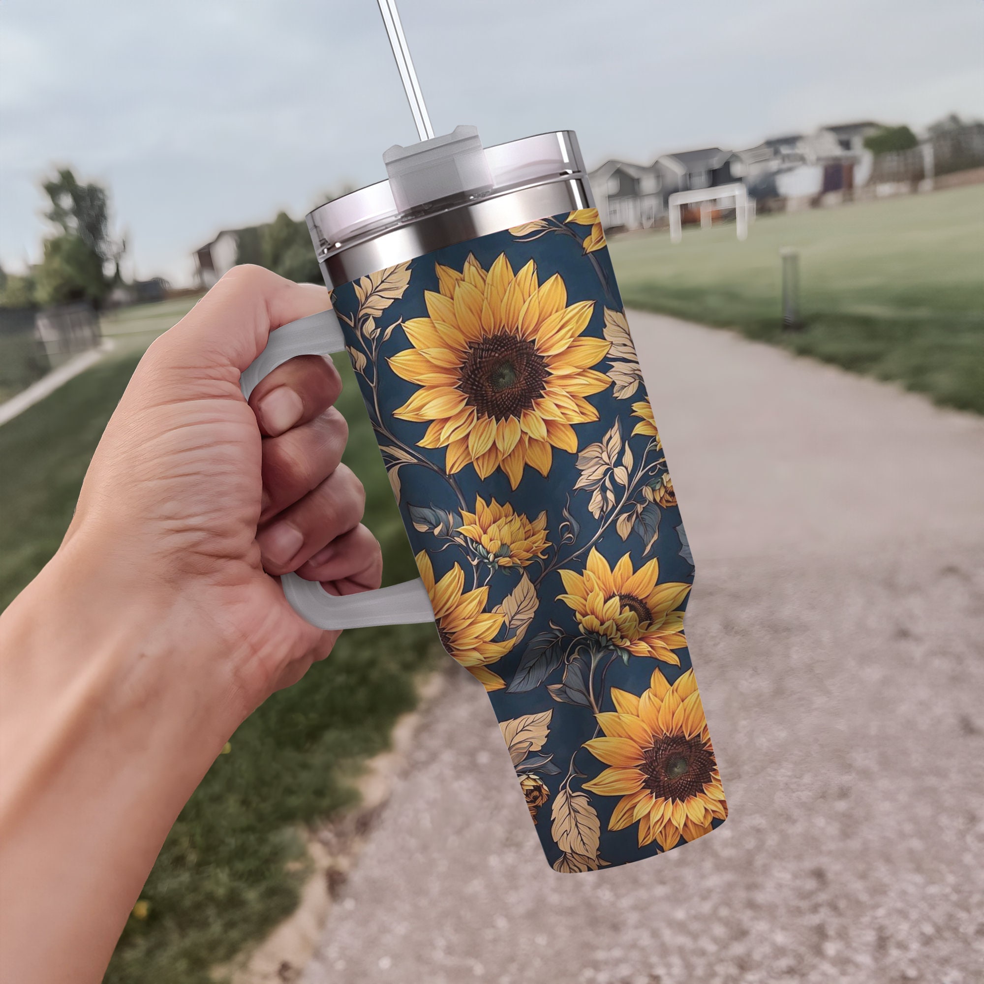 Discover Tournesols Tumbler, Boho Fleur Gobelet 40 Oz Avec Poignée