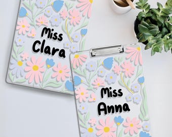 Portapapeles personalizado para maestros, portapapeles personalizado para maestros, regalos de agradecimiento para maestros, regalo para maestros de jardín de infantes, regalo con la inicial del nombre del maestro