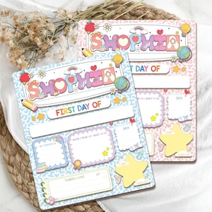Letrero personalizado para el primer día de clases, letrero de regreso a clases, letrero acrílico personalizado para el primer día, letrero para jardín de infantes, tablero para el primer día de clases