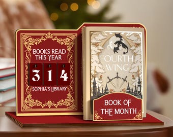 Custom Book Read Holder - Book Tracker, Books Read This Year Counter, Book Of The Month Display, Personal Gift for Readers, Book Lover Gift.