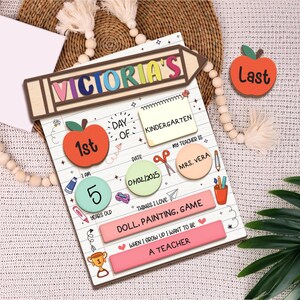 Letrero de primer día de clases, letrero escolar personalizado, letrero de regreso a clases, letrero de primer día de jardín de infantes, letrero de primer y último día de clases para niños.