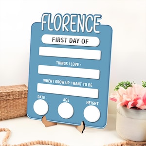Letrero acrílico personalizado para primer día de clases, último día, tablero de hitos, regreso a clases, accesorio fotográfico para niños, borrado en seco, letrero intercambiable