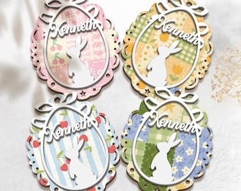Personalized Bunny Tag, Easter Basket Tags, Bunny Tags, Name Tags Easter Basket Custom Name, Tags Easter Decor, Easter Gift Kids Easter Day.