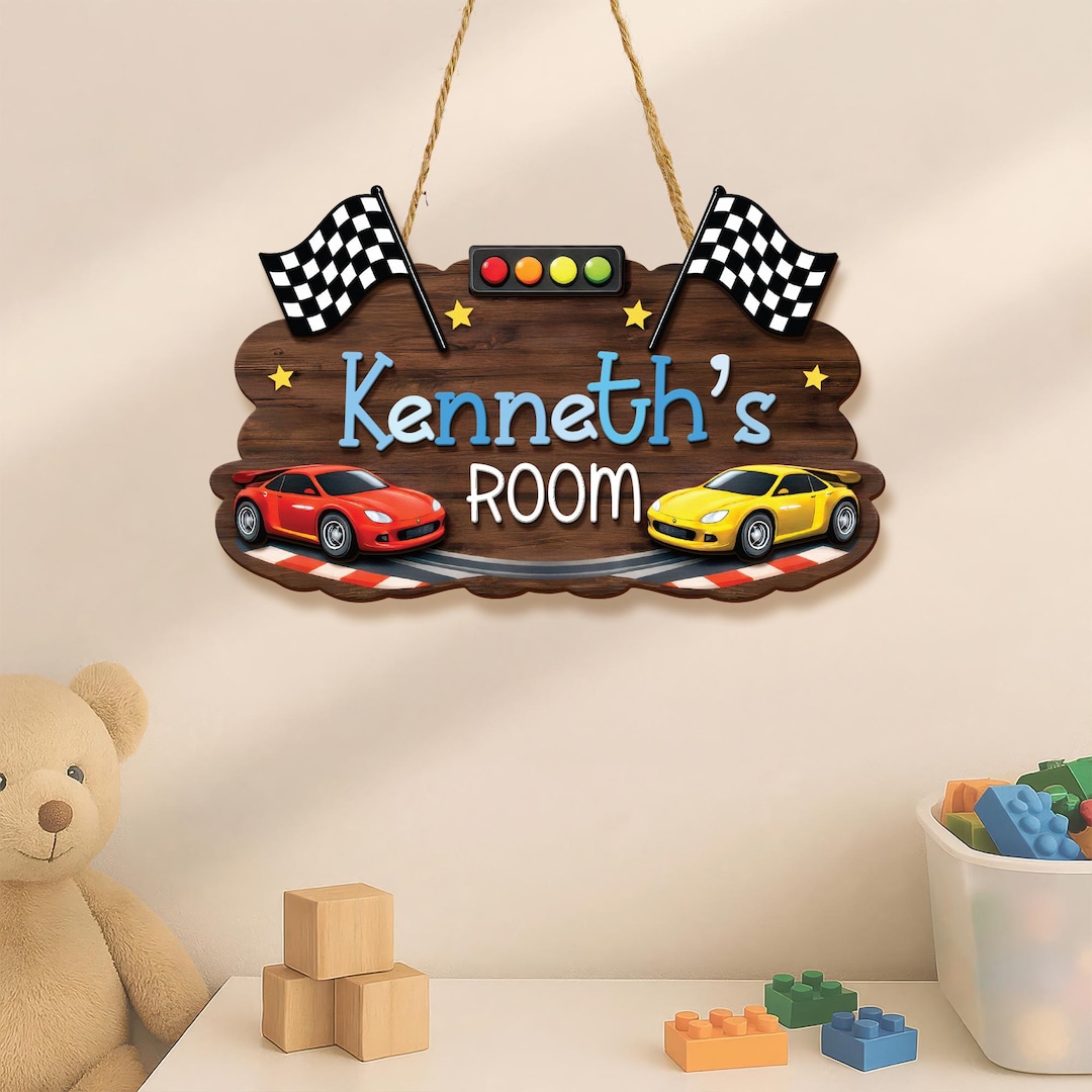 personalized-kids-room-door-sign-with-custom-name-racing-car-wall
