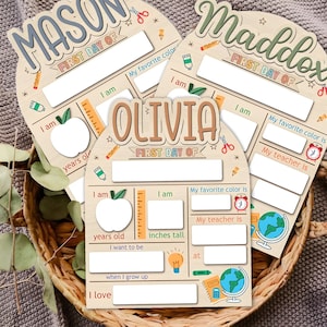Letrero intercambiable para primer y último día de clases, letrero personalizado para el primer día de regreso a clases, tablero escolar de madera personalizado, regalo para estudiantes.
