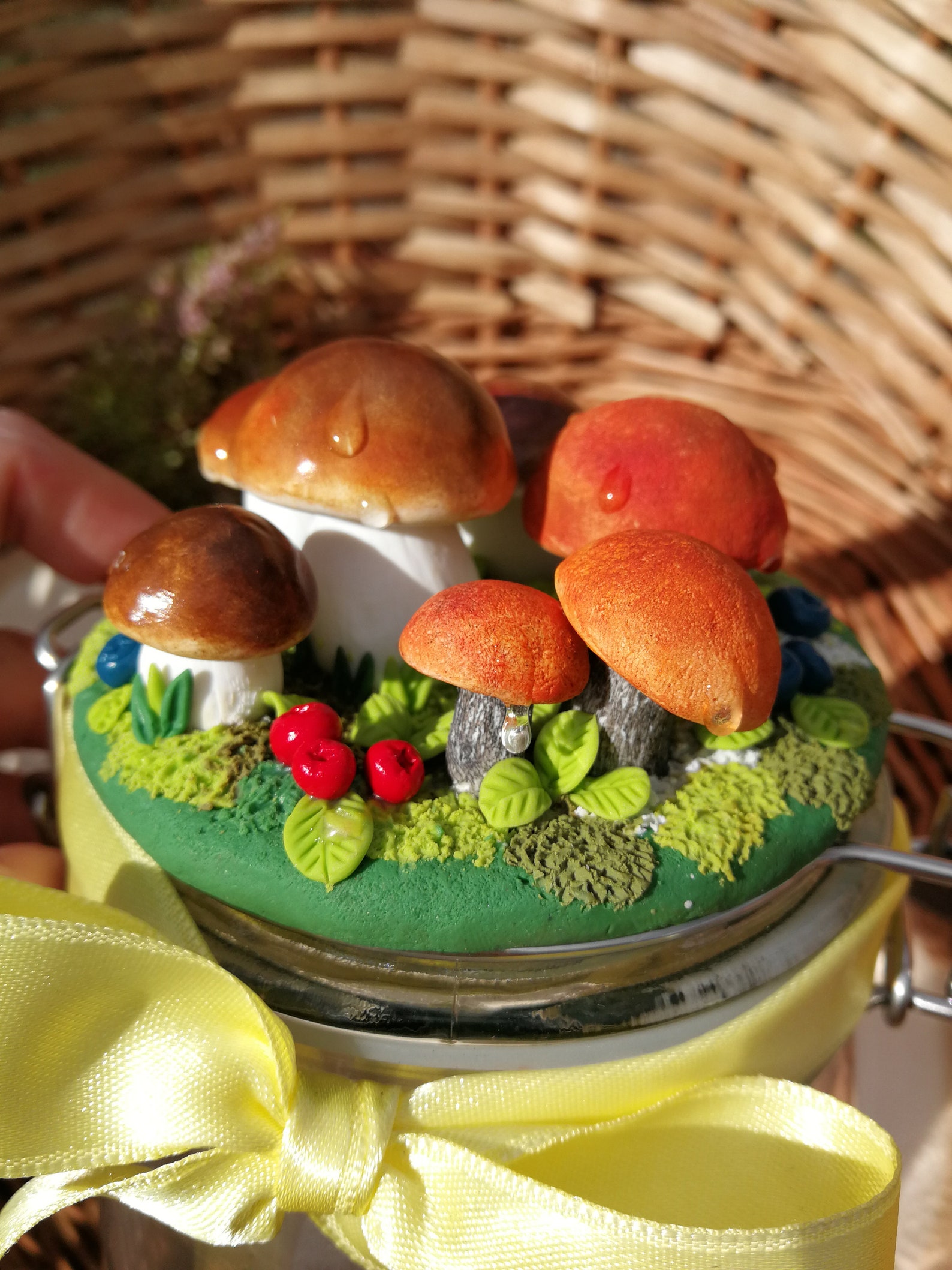 Pot avec décor champignons miniature de forêt cadeau | Etsy
