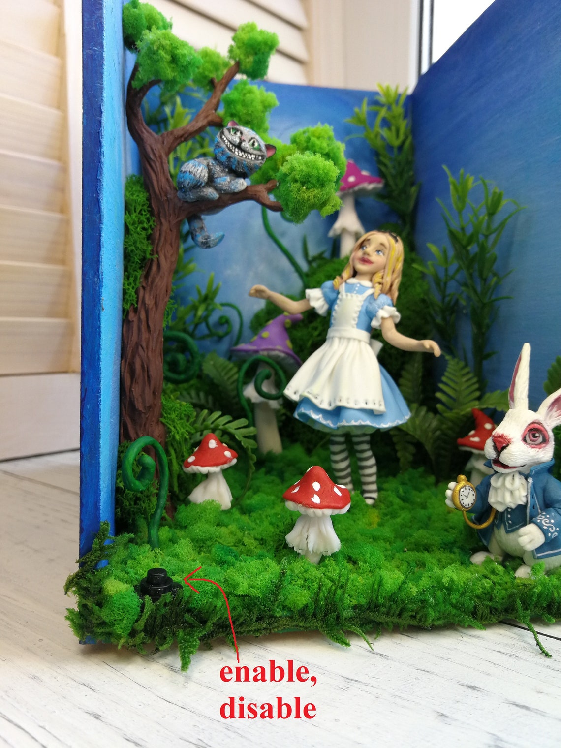 Book nook shelf insert Alice in Wonderland Etsy