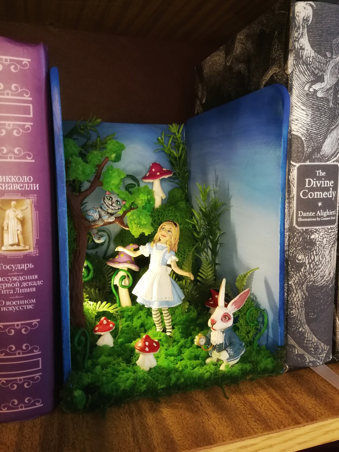 Book nook shelf insert Alice in Wonderland Etsy