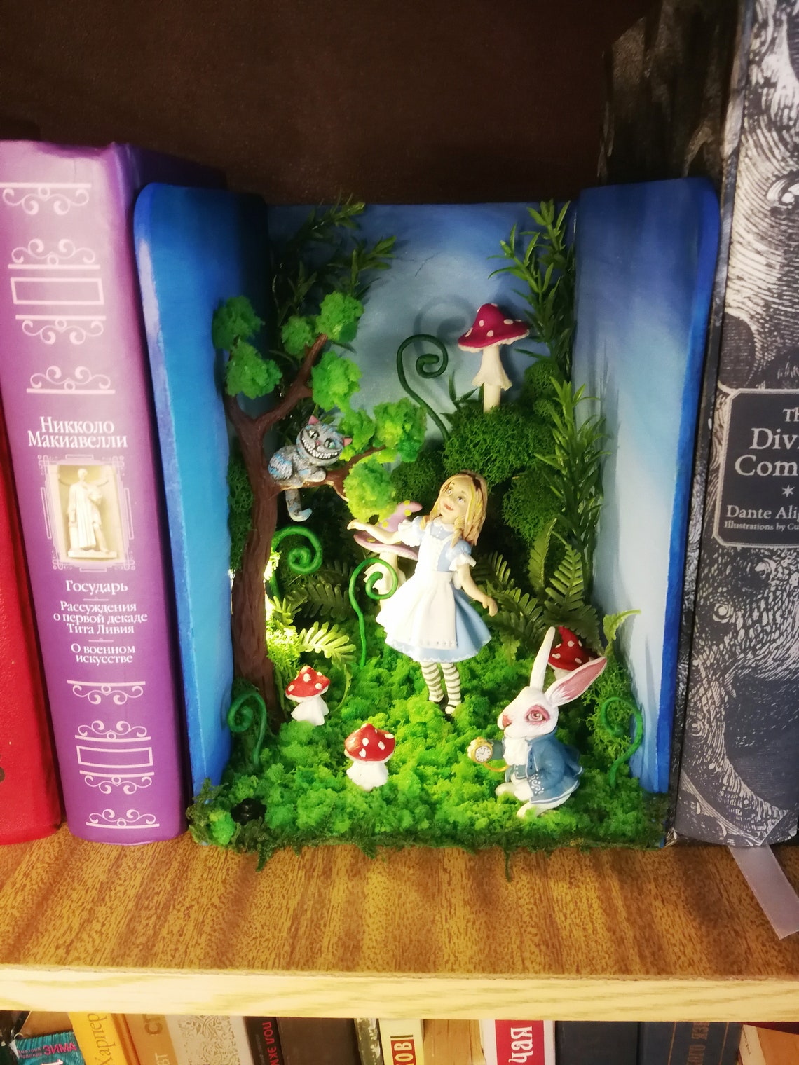 Book nook shelf insert Alice in Wonderland Etsy