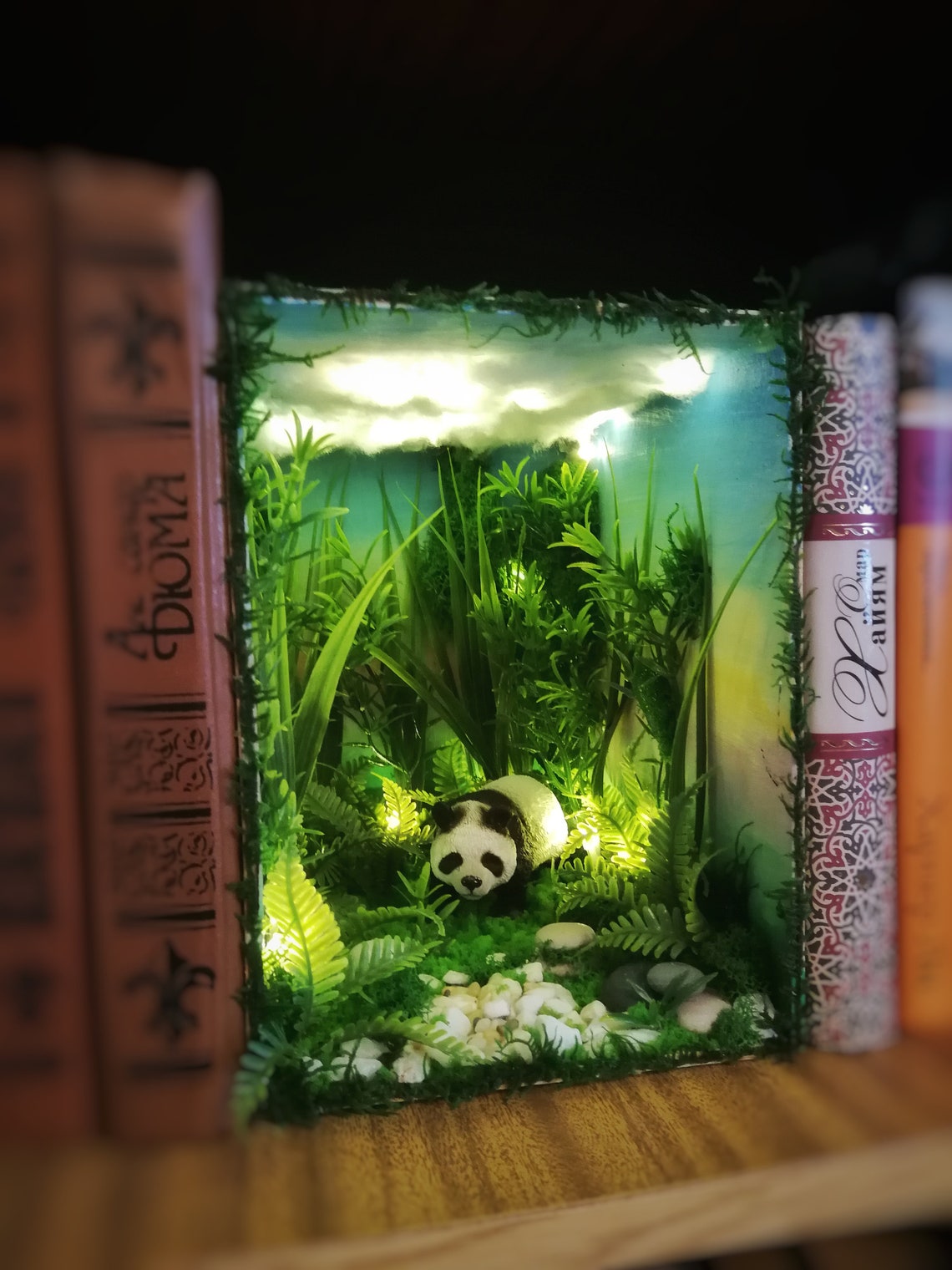 Book Nook Shelf Insert Diorama bookends decoration for a Etsy