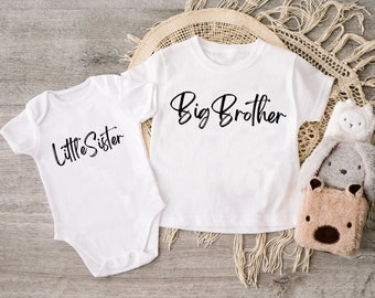 Big Brother Big Sister Little Brother Little Sister New Brother Announcement New Sister Matching Family Shirts Toddler New Baby Announcement