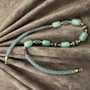 Green Aventurine Necklace-Healing Stone-Charka Crystal-Choker Necklace-Gemstone Necklace-Beaded Necklace-Green Stone Jewelry-Unique Gifts