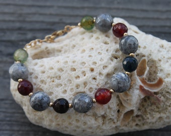 Picasso Jasper Agate Bracelet: 14k Gold-Filled Accents