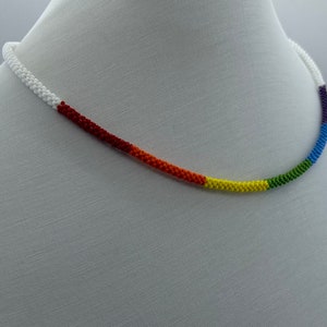 Rainbow Pride Necklace for Men or Women-Transgender Pride Necklace-Pride Jewelry-Beaded Necklace-Gay Lesbian Pride-Rainbow Pride Jewelry