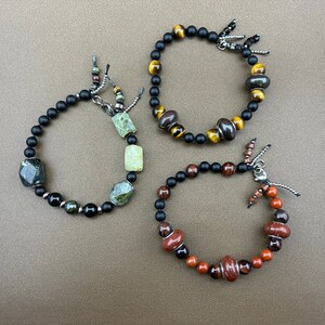 Mixed Gemstone Bracelet-Agate Jewelry-Jasper Bracelet-Tiger Eye Bracelet-Hand Knotted Bracelet-Unisex Bracelet-Unisex Jewelry-Mens Bracelet