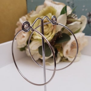 2.75&quot; Large Hoop Earrings, Stainless Steel, Hypoallergenic, Big Hoop Earrings, Classic Earrings, Skin sensitive earrings