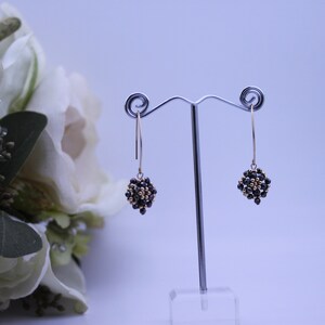 Brown Spinel-Dangle and Drop Earrings-Flower Earrings- Beaded Earrings-Gemstone Earrings-Gold Filled Jewelry-Gift for Her-Mother&#39;s Day Gift