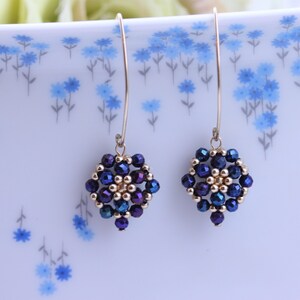 Dangle and Drop Earrings-Flower Earrings- Beaded Earrings-Gemstone Earrings-Gold Filled Jewelry-Gift for Her-Mother&#39;s Day Gift-Drop Earrings