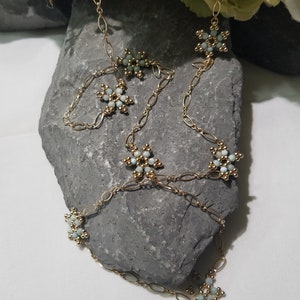 Larimar Gemstone 36&quot; long Necklace. Rare Necklace. Simple and Elegant 14kt Gold Filled Necklace