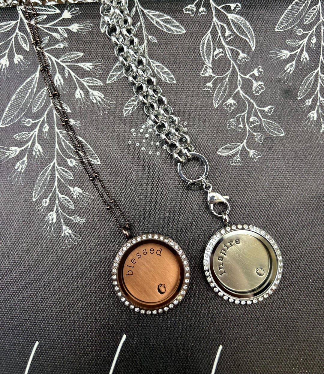 Origami Owl Lockets, Round Pendant Locket, Rhinestones Lockets