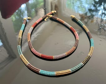 Handwoven Necklace, Beaded Necklace, Rope Necklace, Herringbone Necklace, Seed Bead Jewelry, Handmade Jewelry, Gift For Her