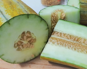 50 Organic Thai Melon Seeds | Vietnam Dưa Gang (dưa bở) | Long Muskmelon | Heirloom Seeds | Non-GMO | Home Grown | Fast Shipping!