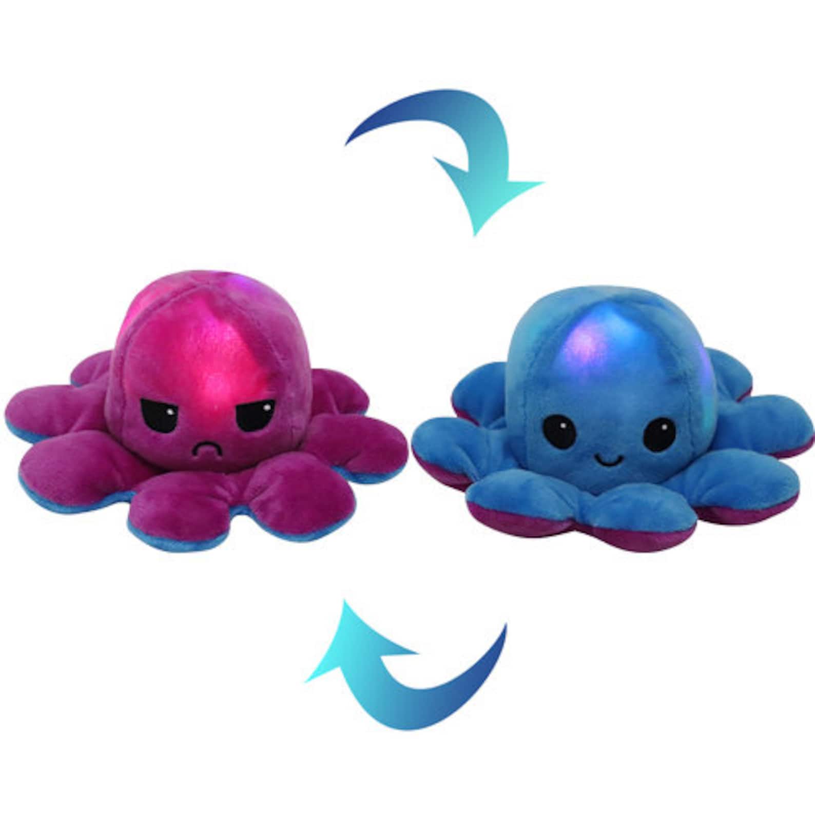 Led Reversible Octopus Plush Soft Toy with Light Plushie Etsy