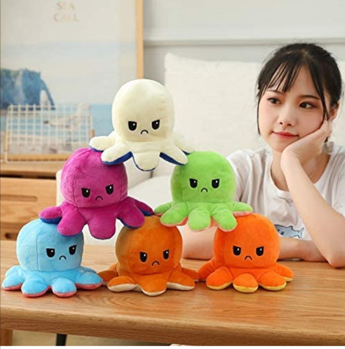 Led Reversible Octopus Plush Soft Toy with Light Plushie Etsy