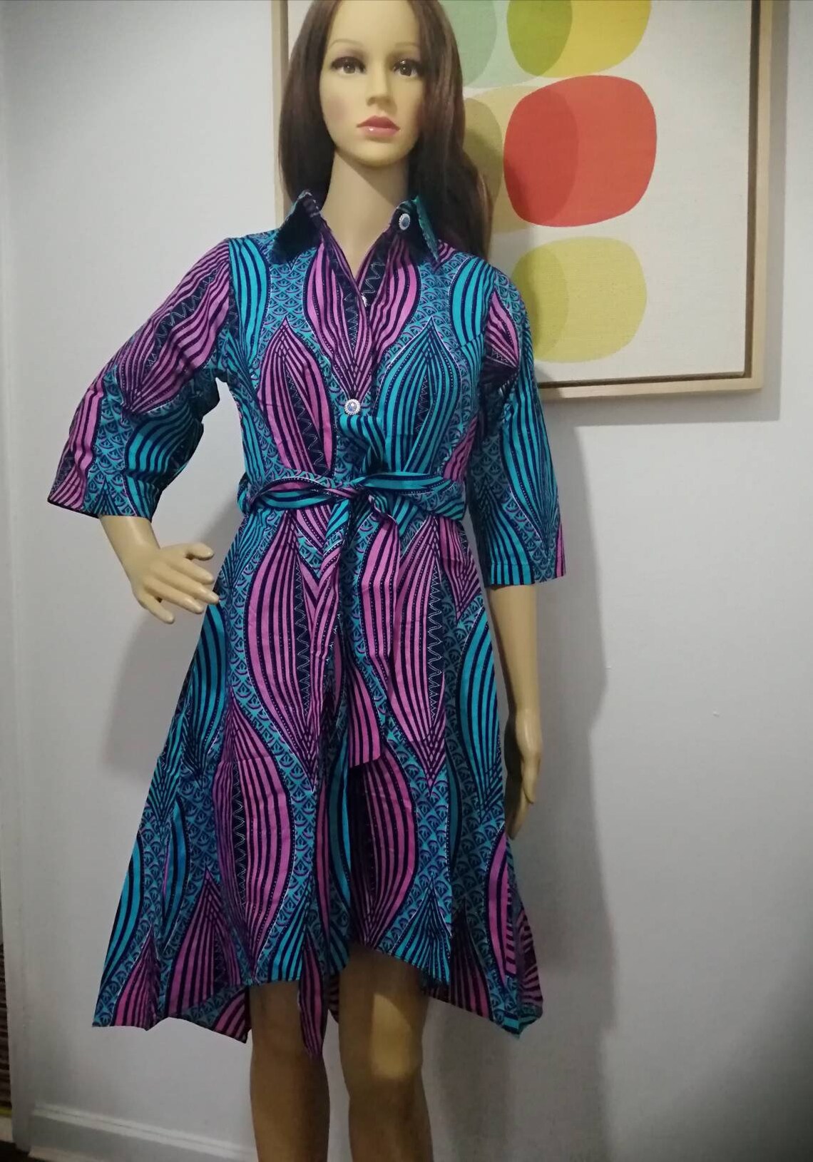 African Ankara Shirt Dress Etsy