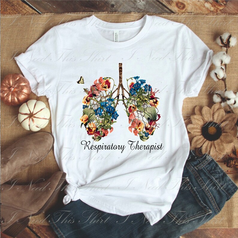 Respiratory Therapist Digital File Download Funny Butterfly Flower Healthcare Worker Printable Sublimation Transfer PNG Digital File