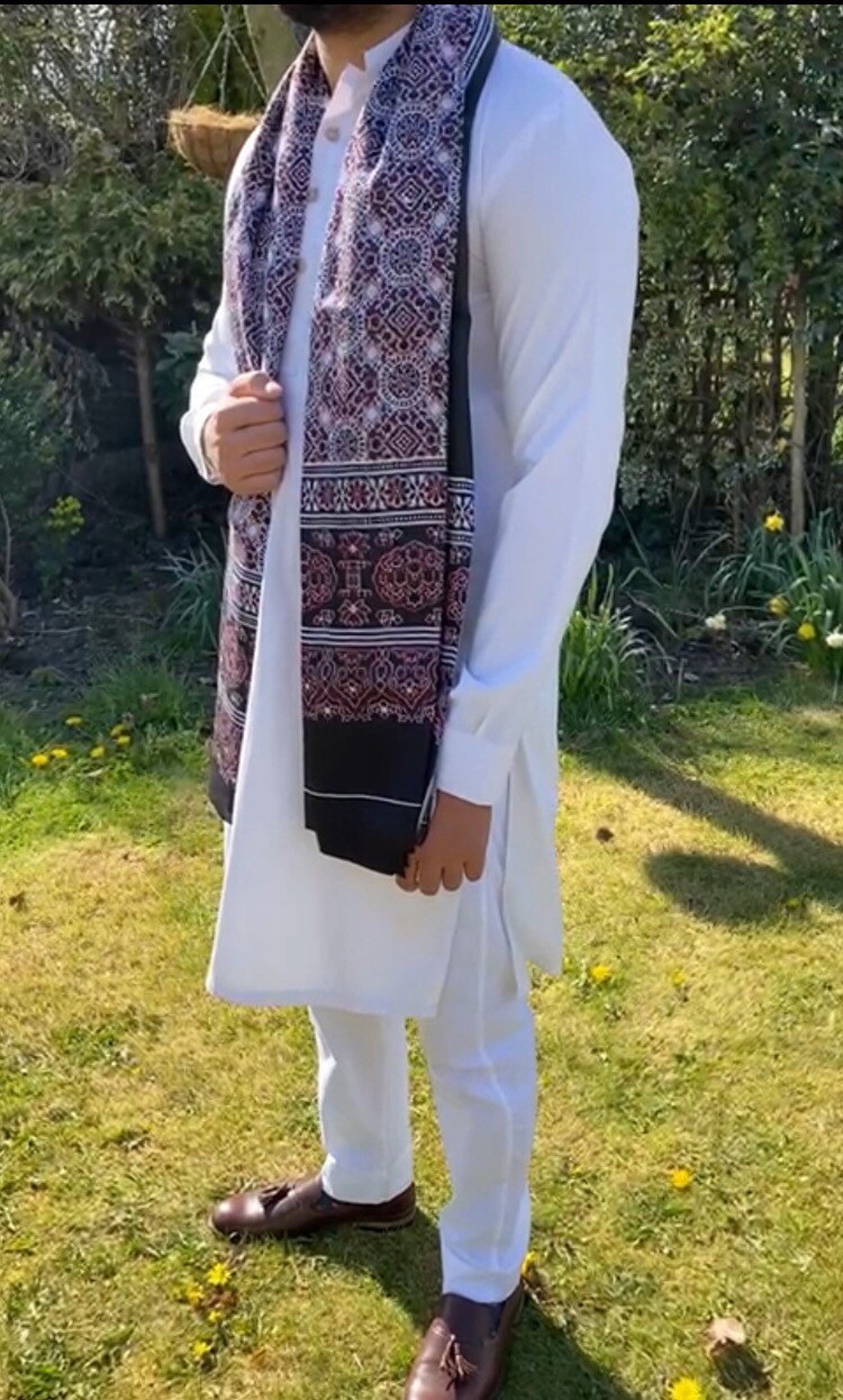 Traditional Mens Sindhi Ajrak Scarf Shawl Chaddar Pakistani Etsy