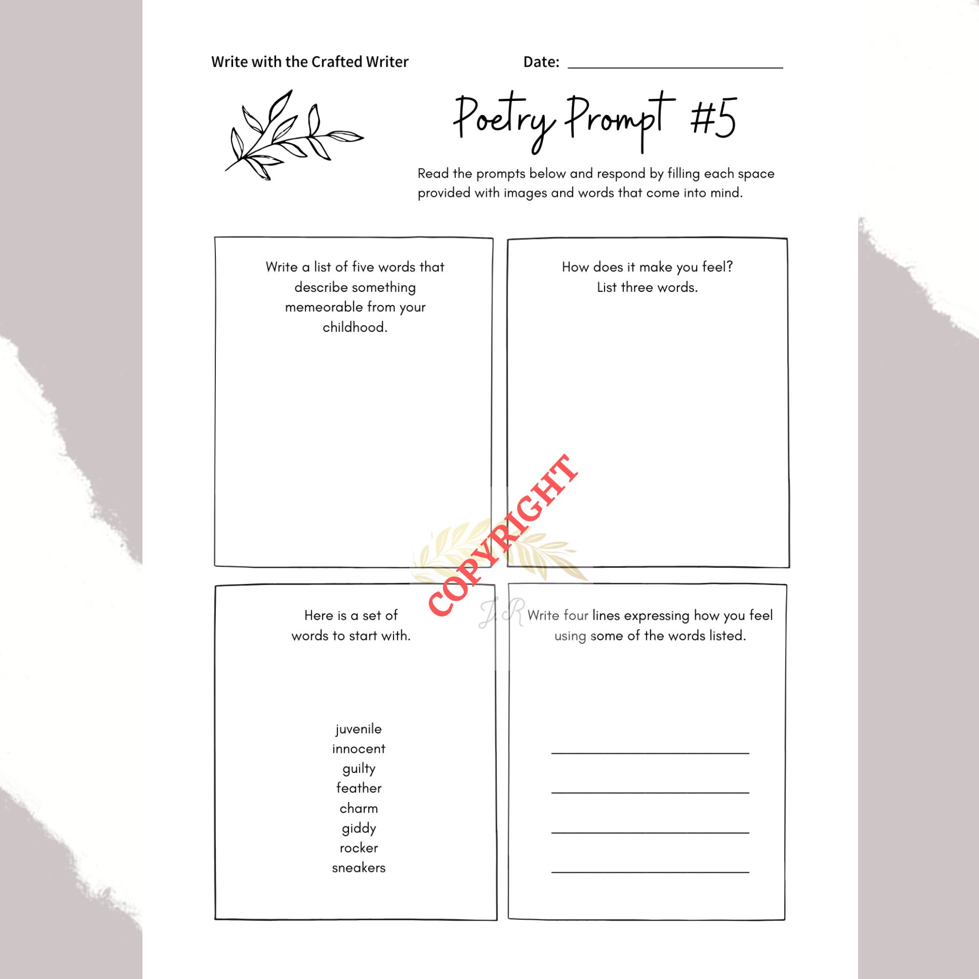 Poetry Prompts for Beginers How to Write Poetry A Workbook | Etsy
