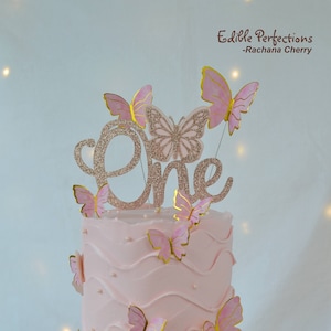 One Butterfly birthday Cake topper, First birthday Cake Topper
