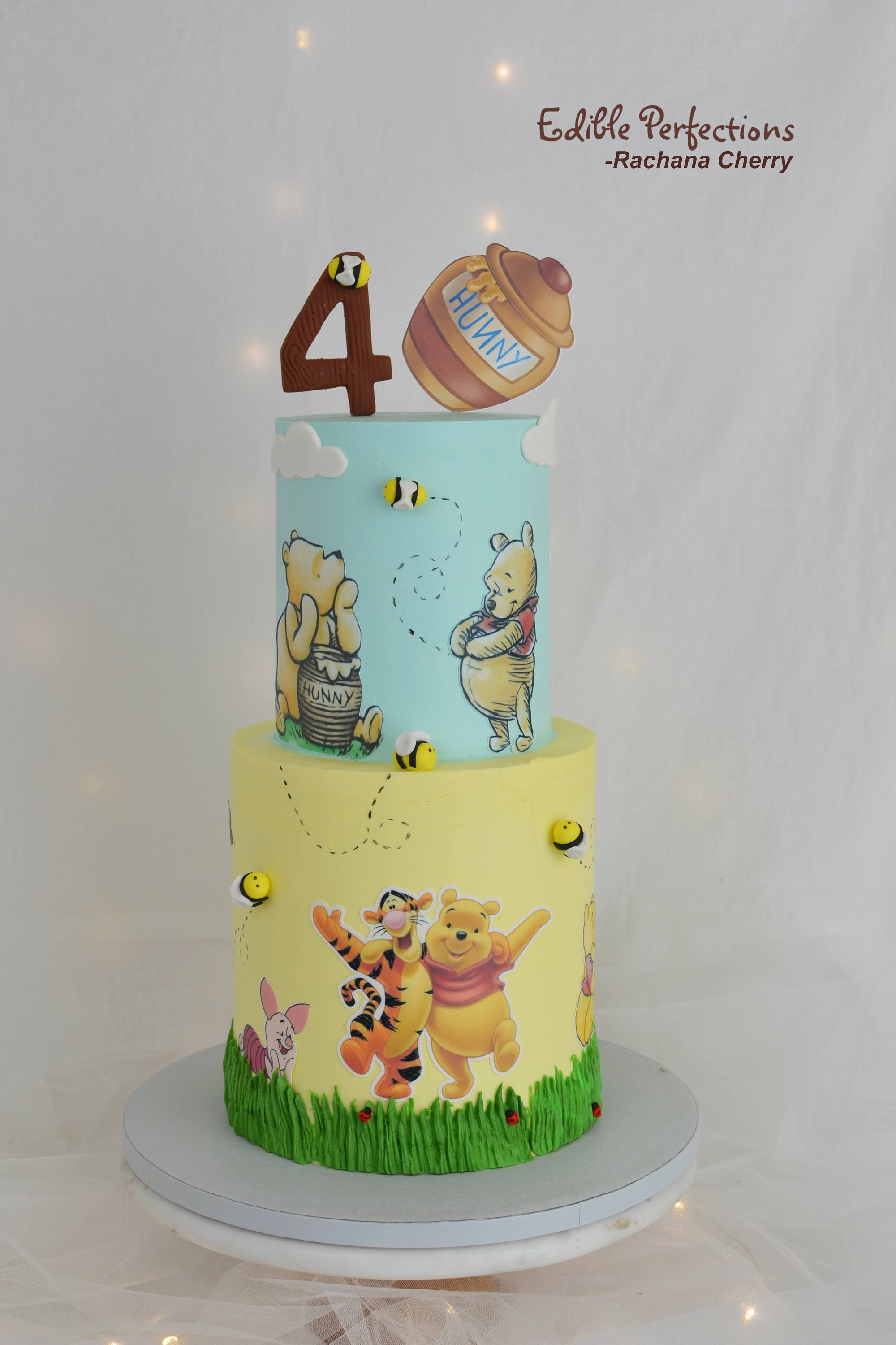 Winnie the Pooh Cake Toppers winnie the Pooh Baby Shower Personalised Cake  Toppers Funcake Topper 