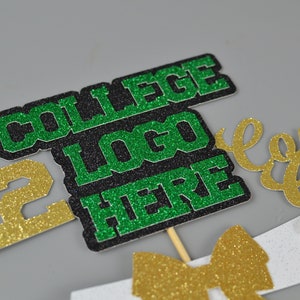 Custom College Bound Congrats Grad Centerpiece Sticks Custom University School Logo Graduation Table Decor