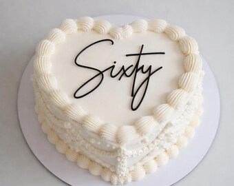 Sixty Acrylic Cake Charm, Sixty Cake topper