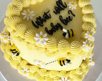 What will baby bee cake toppers set: Baby Bee Gender Reveal acrylic letters