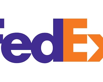 May include: The FedEx logo features the word FedEx in a bold, sans-serif typeface. The letters Fed are colored in a deep purple, while the letters Ex are colored in a bright orange. A hidden arrow shape is formed in the negative space between the E and x.