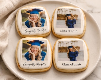 Custom graduation Polaroid cookie edible prints, Polaroid graduation cookies