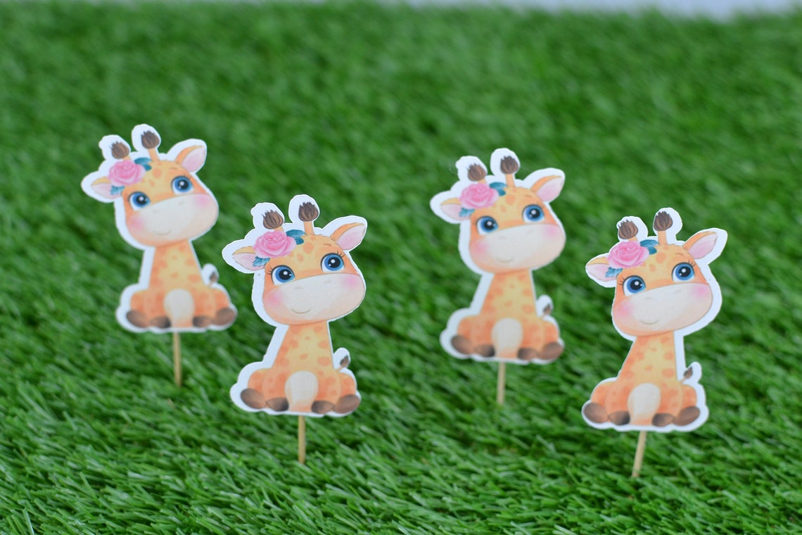 Baby Giraffe Cupcake Topper Mignon Giraffe Cupcake toppers - Etsy France