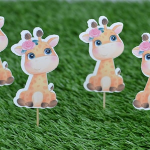 Baby Giraffe Cupcake Topper, Cute Giraffe Cupcake Toppers, Giraffe ...