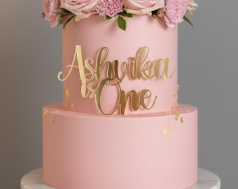 Personalized name is age acrylic cake topper Name and age cake Toppers