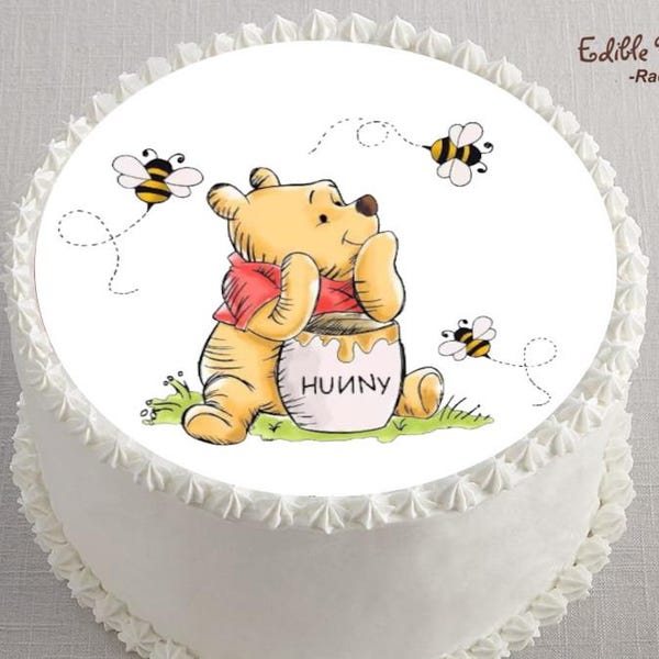 Imagen de pastel comestible de oso Winnie the Pooh