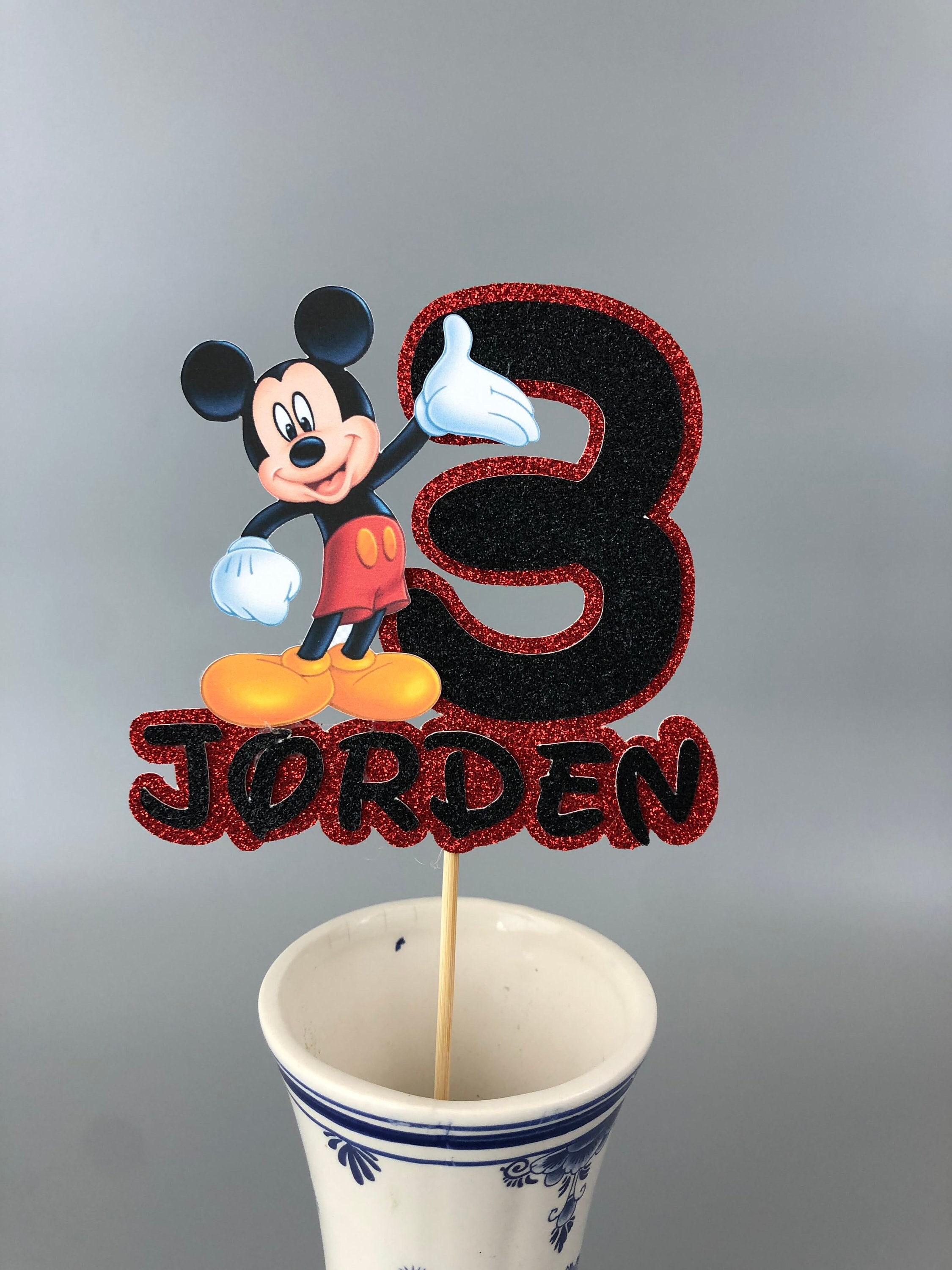 Printable Mickey Mouse Birthday Cake Topper. Custom Name & Age -   Portugal