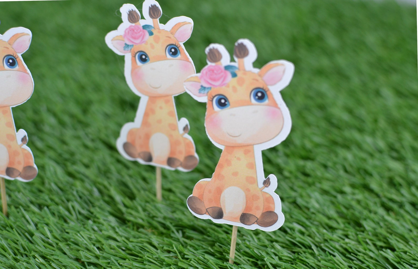 Baby Giraffe Cupcake Topper Cute Giraffe Cupcake Toppers Etsy