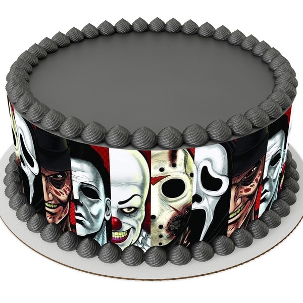 Halloween Villain Edible Image Cake Wrap Strip, Cake Wrap, Halloween Edible Strip