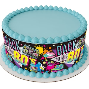 80&#39;s Theme Edible Cake Wrap Strip