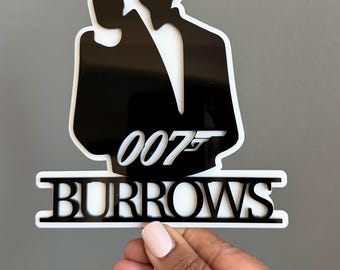 Personalized Spy Birthday Cake Topper