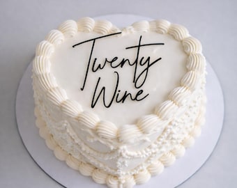 Twenty Wine Acrylic Cake Charm, Twenty Wine Cake topper